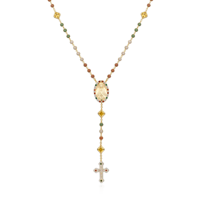 Trinity Rosary Virgin Mary Necklace