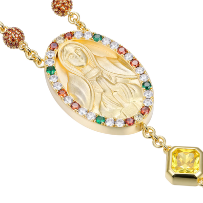 Trinity Rosary Virgin Mary Necklace