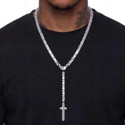Heart & Blade Rosary Necklace
