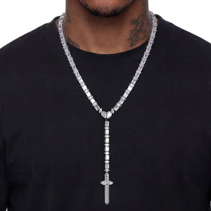 Heart & Blade Rosary Necklace