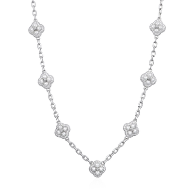 Pearl Clover Station Necklace