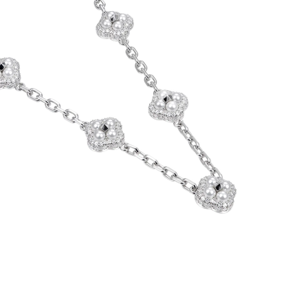 Pearl Clover Station Necklace