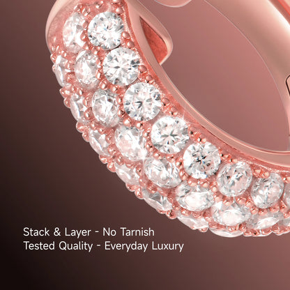 Cluster Hoop Earring - Rose Gold