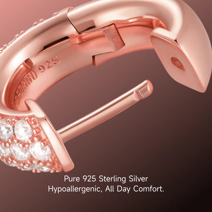 Cluster Hoop Earring - Rose Gold