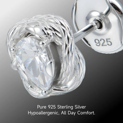Moissanite S925 Coiled Snake Stud Earrings