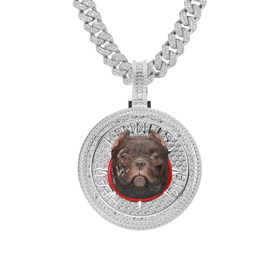 Custom 3D Enamel Logo Round Pendant