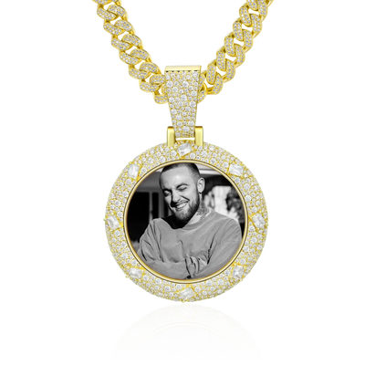 Custom Emerald Glow Photo Pendant