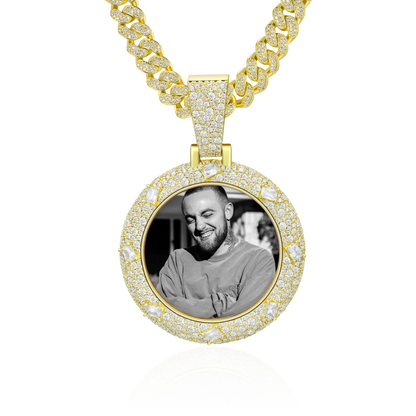 Custom Emerald Glow Photo Pendant
