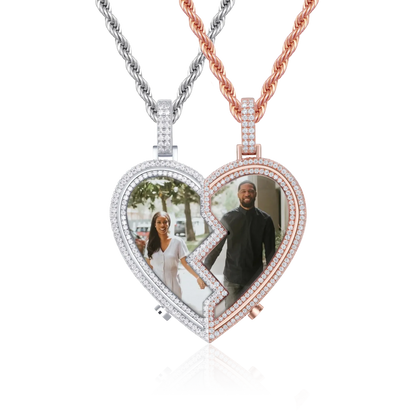 Custom Eternal Heart Frame Photo Pendant