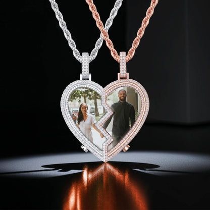Custom Eternal Heart Frame Photo Pendant