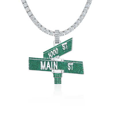 Custom Iced Street Sign Pendant