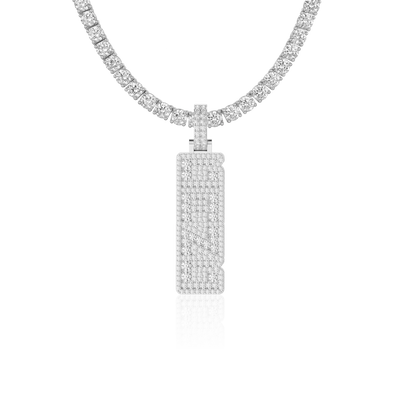 Custom Iced Vertical Letter Pendant