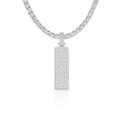 Custom Iced Vertical Letter Pendant