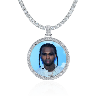 Custom Moissanite Photo Pendant