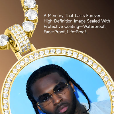 Custom Moissanite Photo Pendant