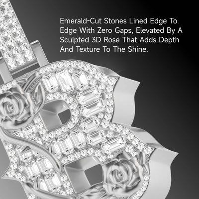 Custom Rose Font Pendant - 30mm
