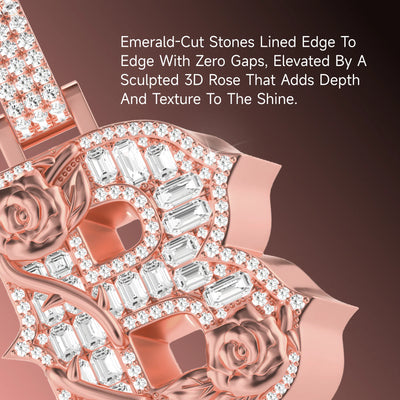 Custom Rose Font Pendant - 30mm