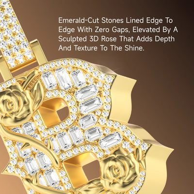 Custom Rose Font Pendant - 30mm