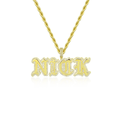 Custom Mini Old English Font Pendant