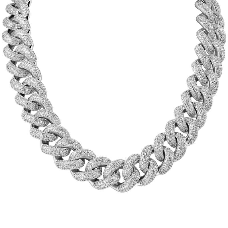 14K Gold & White Gold Custom 19mm Iced Cuban Link Chain-Urban Jewelry - APORRO