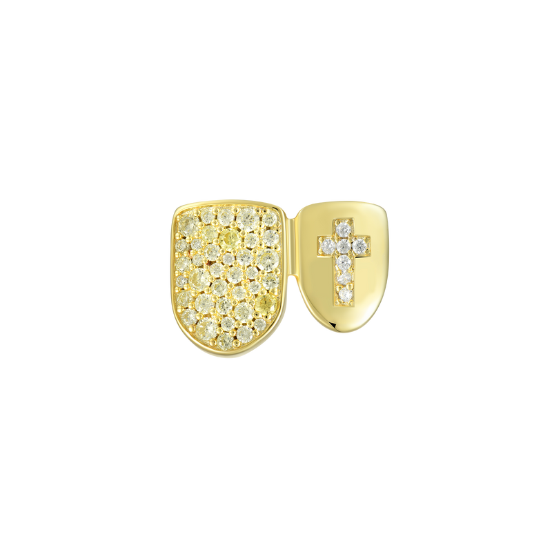 Pre-made Double Irregular Diamond Cross Grillz - APORRO