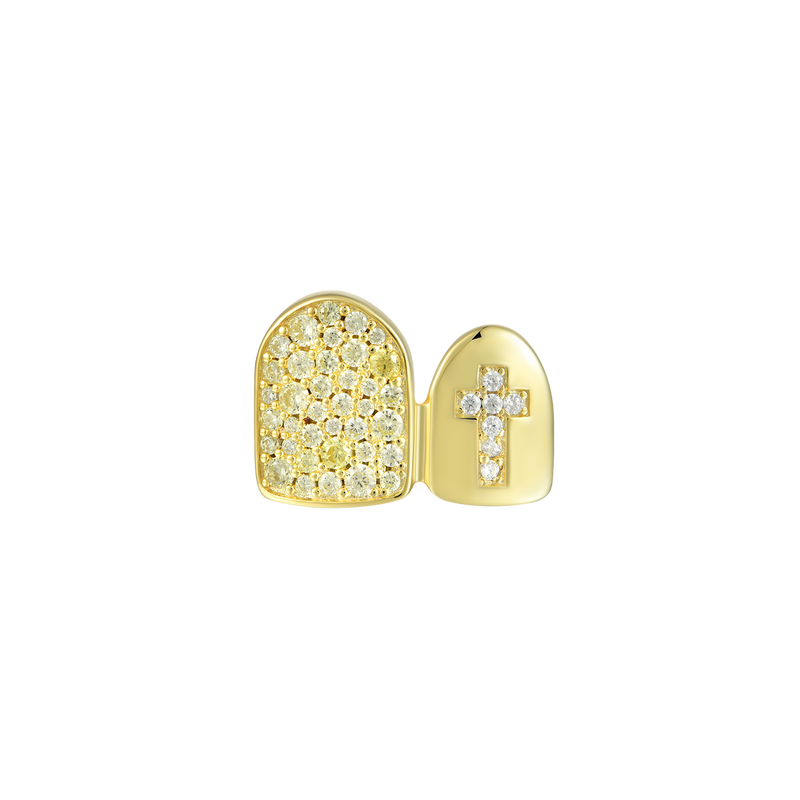 Pre-made Double Irregular Diamond Cross Grillz - APORRO