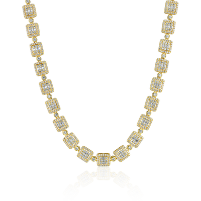 Baguette Cut Mix Tennis Chain - 10mm