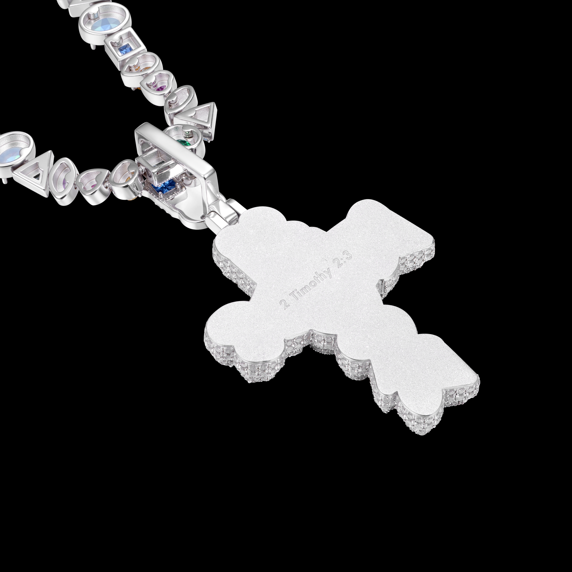 APORRO Premium Custom Iced Multi-color Custom-cut Gemstones Pendant And Chain