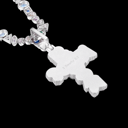 APORRO Premium Custom Iced Multi-color Custom-cut Gemstones Pendant And Chain