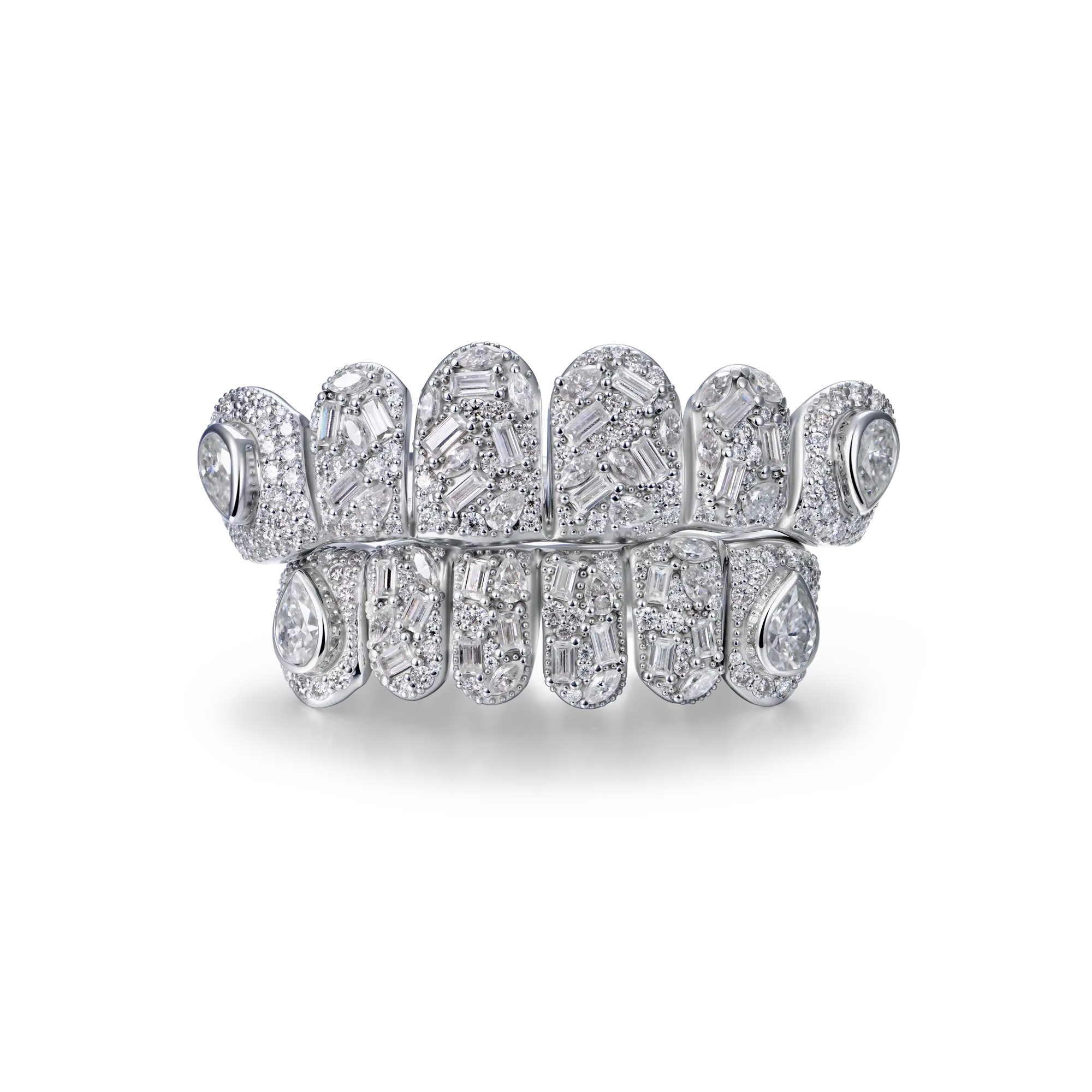Custom-Cut Mixed-Stone Grillz