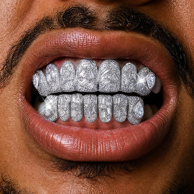 Custom-Cut Mixed-Stone Grillz