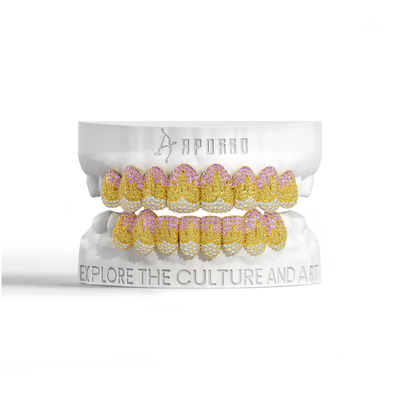 Custom Melting Color Flame Pave Grillz