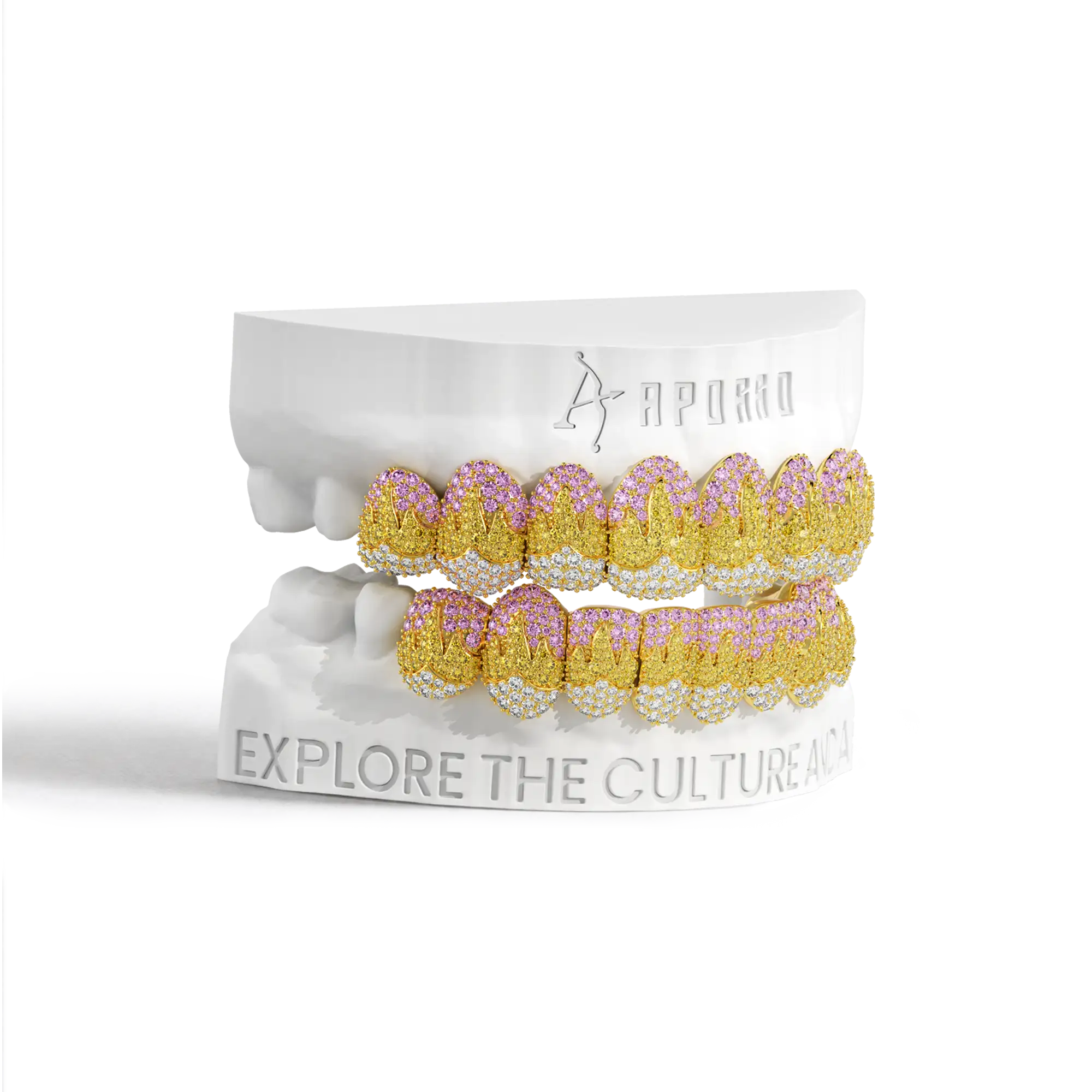 Custom Melting Color Flame Pave Grillz