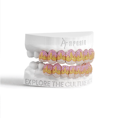 Custom Melting Color Flame Pave Grillz