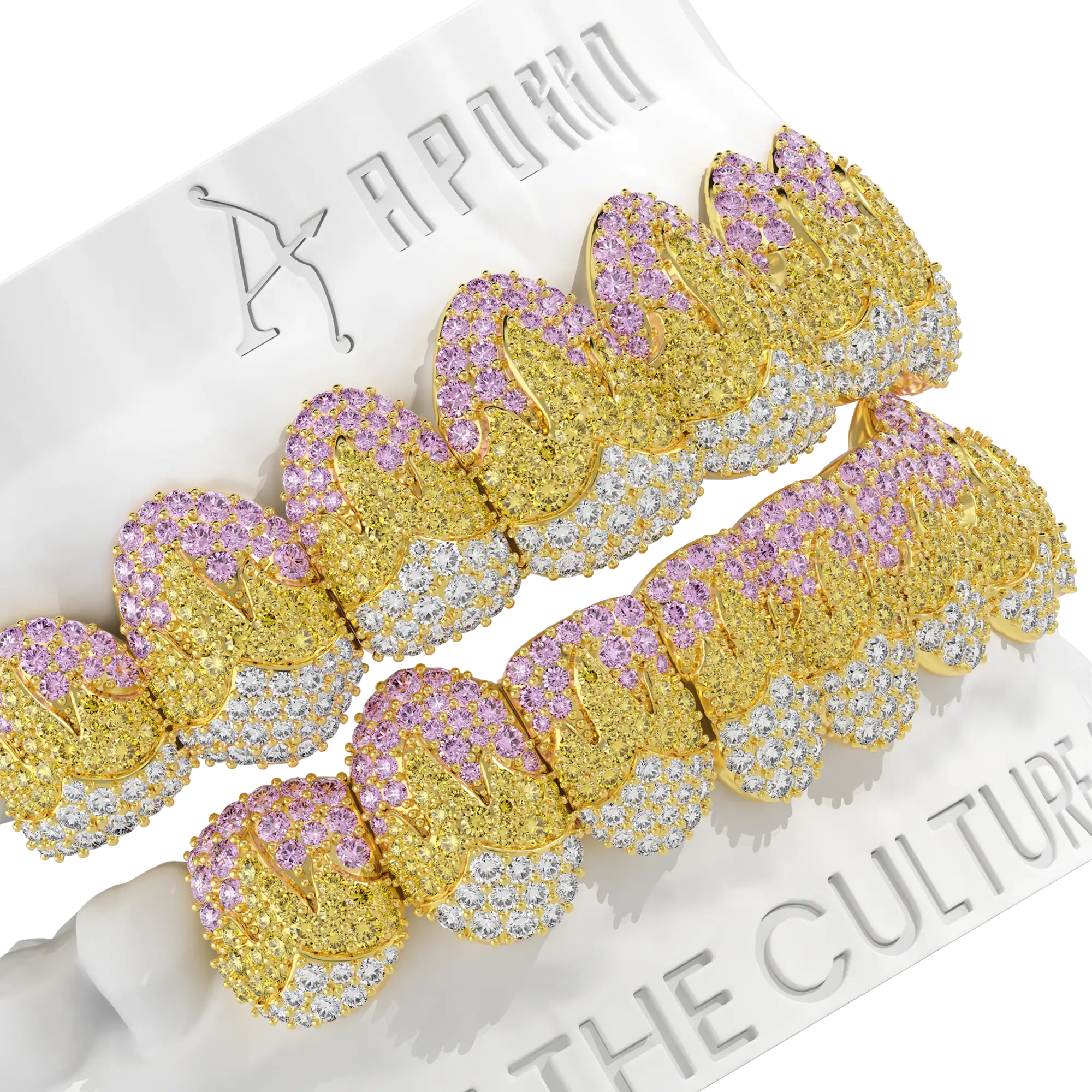 Custom Melting Color Flame Pave Grillz