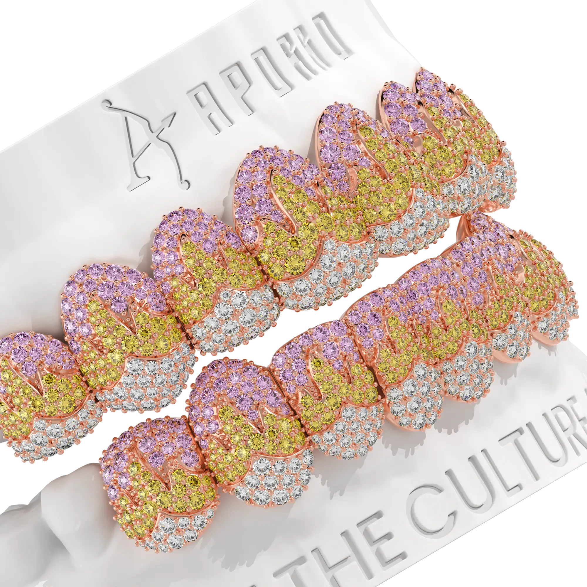 Custom Melting Color Flame Pave Grillz