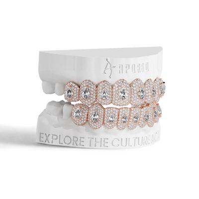 Custom Pear-Cut Full-Pavé Grillz
