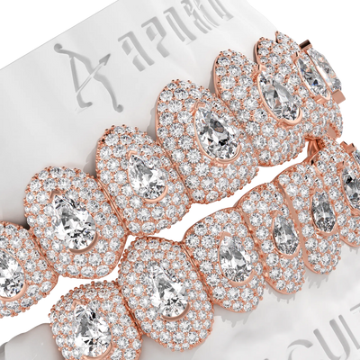 Custom Pear-Cut Full-Pavé Grillz