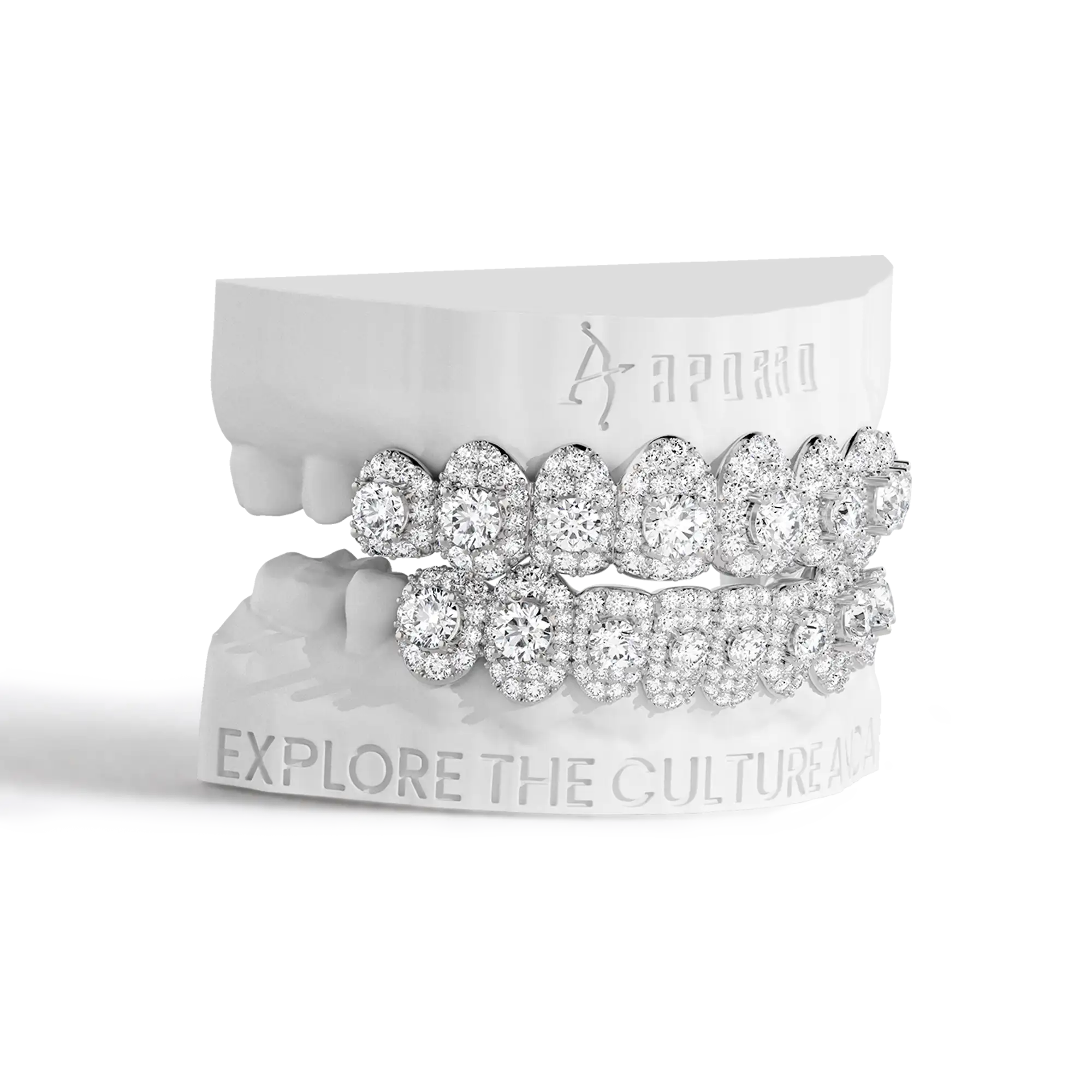 Custom Center Stone in a Full-Pavé Setting Grillz