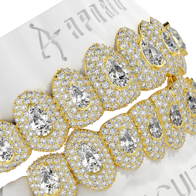 Custom Pear-Cut Full-Pavé Grillz
