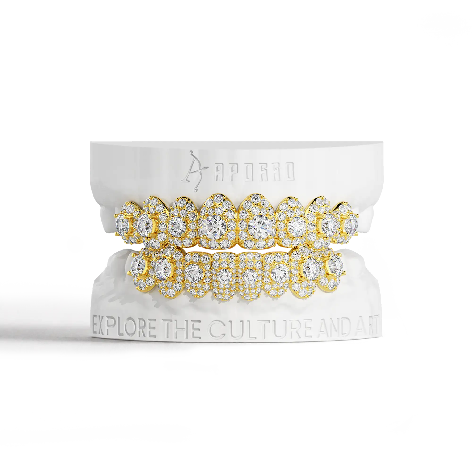 Custom Center Stone in a Full-Pavé Setting Grillz