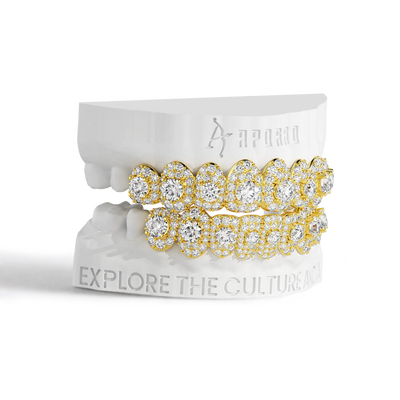 Custom Center Stone in a Full-Pavé Setting Grillz
