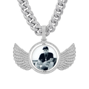 Custom Rotating Double-Sided Wings Photo Pendant