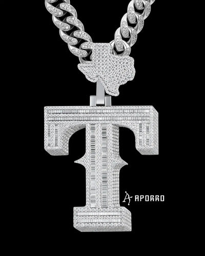 APORRO Premium Custom Iced Baguette T Pendant