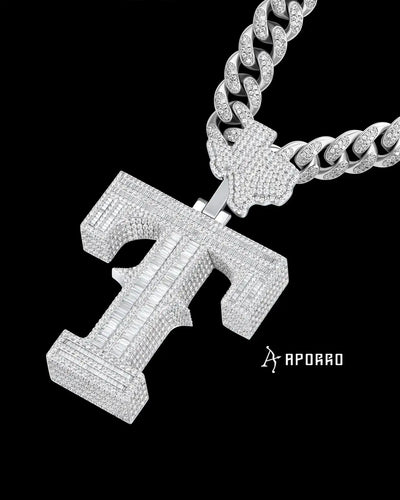 APORRO Premium Custom Iced Baguette T Pendant