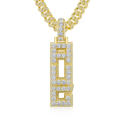 Custom Radiant Layers Vertical Letter Pendant