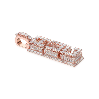 Custom Radiant Layers Vertical Letter Pendant  - Rose Gold