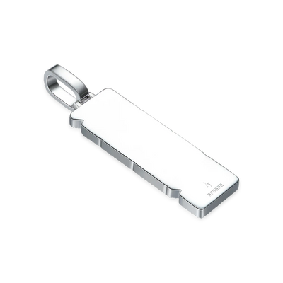 Custom Iced Mix-cut Vertical Pendant - Width - 21mm