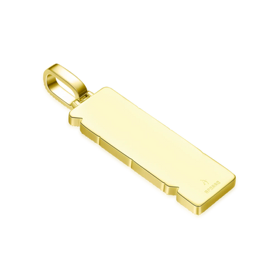 Custom Iced Mix-cut Vertical Pendant - Width - 21mm