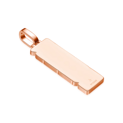 Custom Iced Mix-cut Vertical Pendant - Width - 21mm